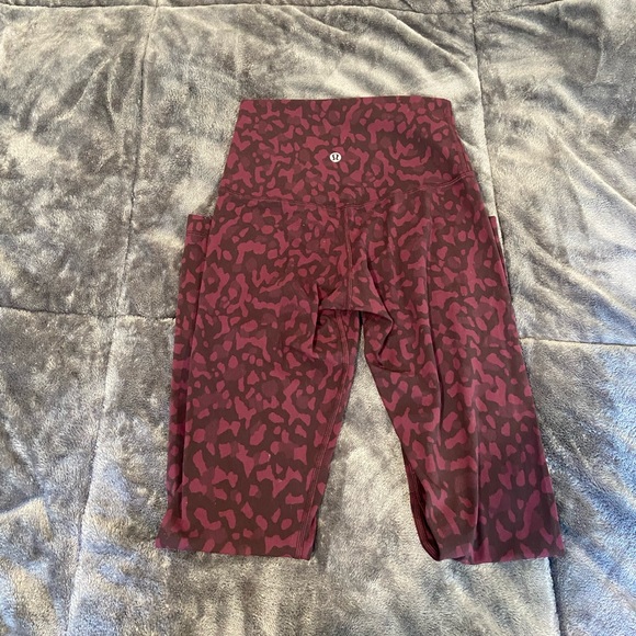 Align Lululemon Maroon Cheetah Print Leggings - Picture 2 of 2